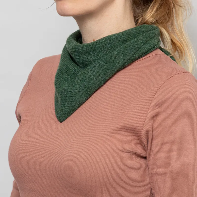 Scarlet Knitwear Womens Lambswool Neckerchief Moss-1