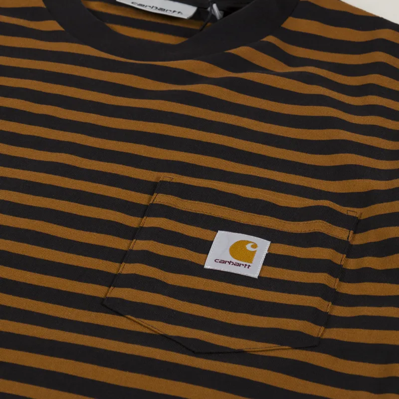 Carharrt WIPP Seidler Pocket T Shirt Deep H Brown Black-1