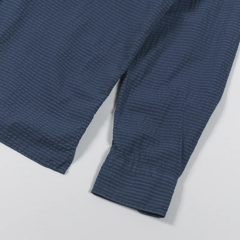Edmmond Studios Seersucker Shirt Plain Navy-5