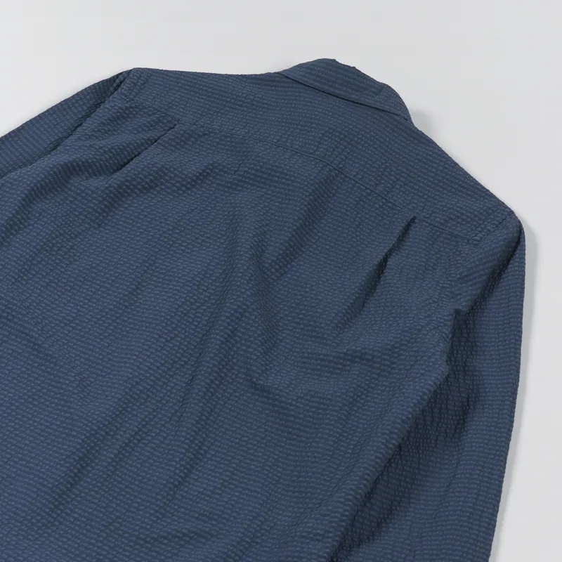 Edmmond Studios Seersucker Shirt Plain Navy-3