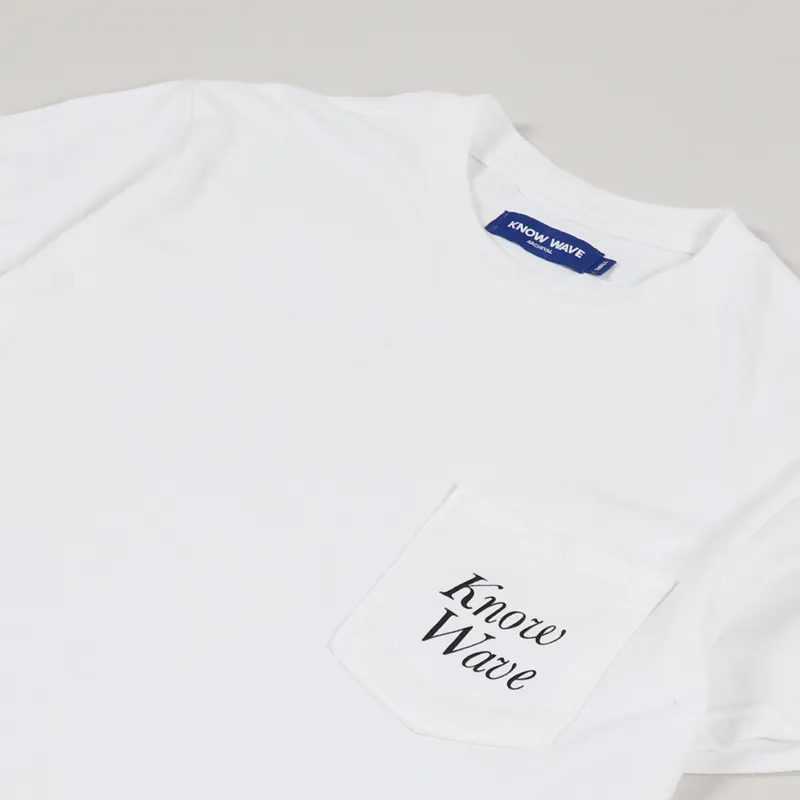 Know Wave Serif Pocket T Shirt White-1