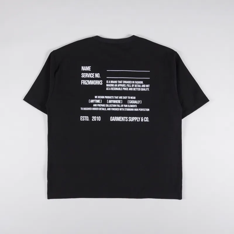 FrizmWORKS Service Label T Shirt Black