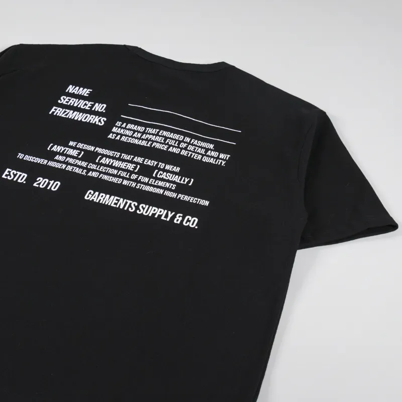 FrizmWORKS Service Label T Shirt Black-2
