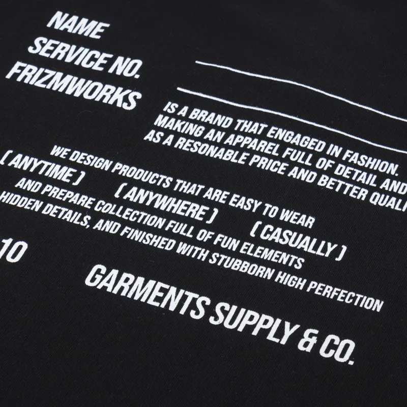 FrizmWORKS Service Label T Shirt Black-4