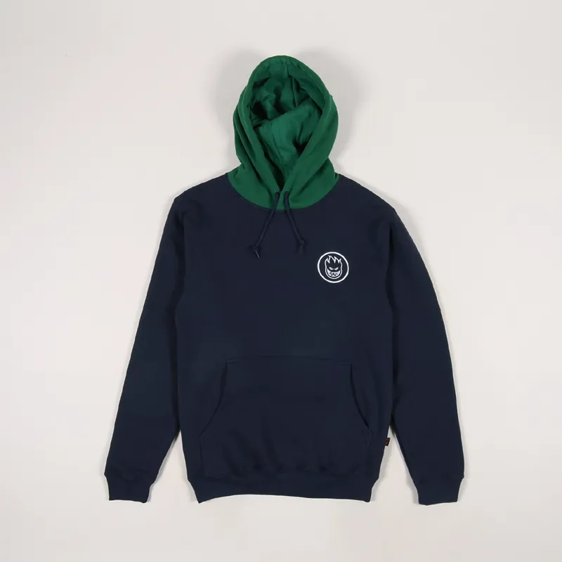 Spitfire Classic Swirl Blocked Pullover Hoodie Navy Green