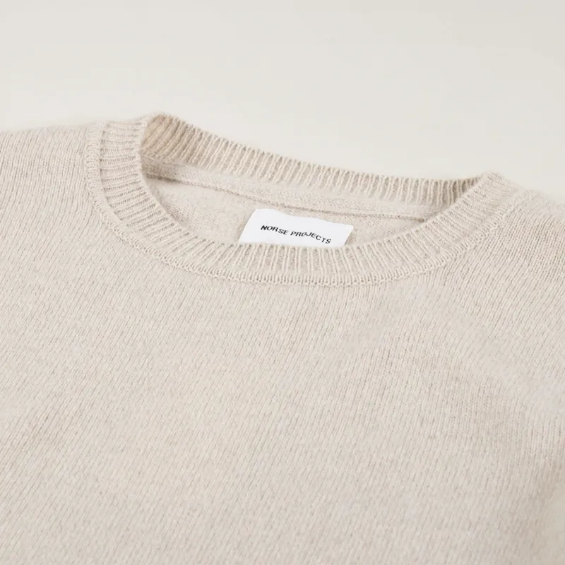 Norse Projects Mens Sigfred Lambswool Knitted Sweater Oatmeal