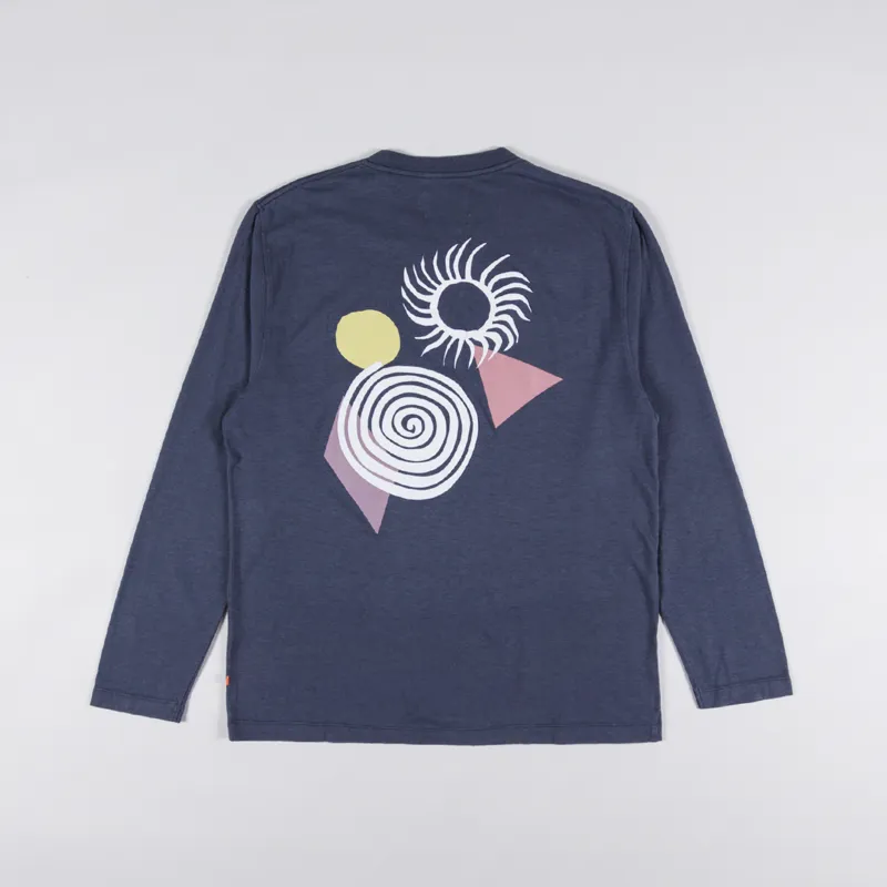 Far Afield Shapes Long Sleeve T Shirt Blue