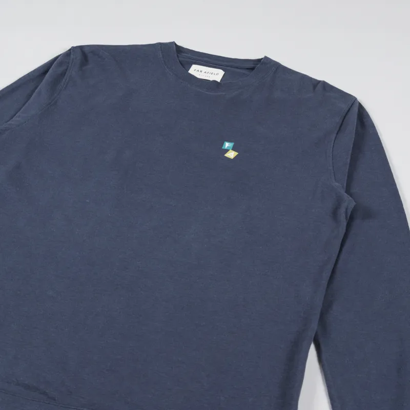 Far Afield Shapes Long Sleeve T Shirt Blue-3