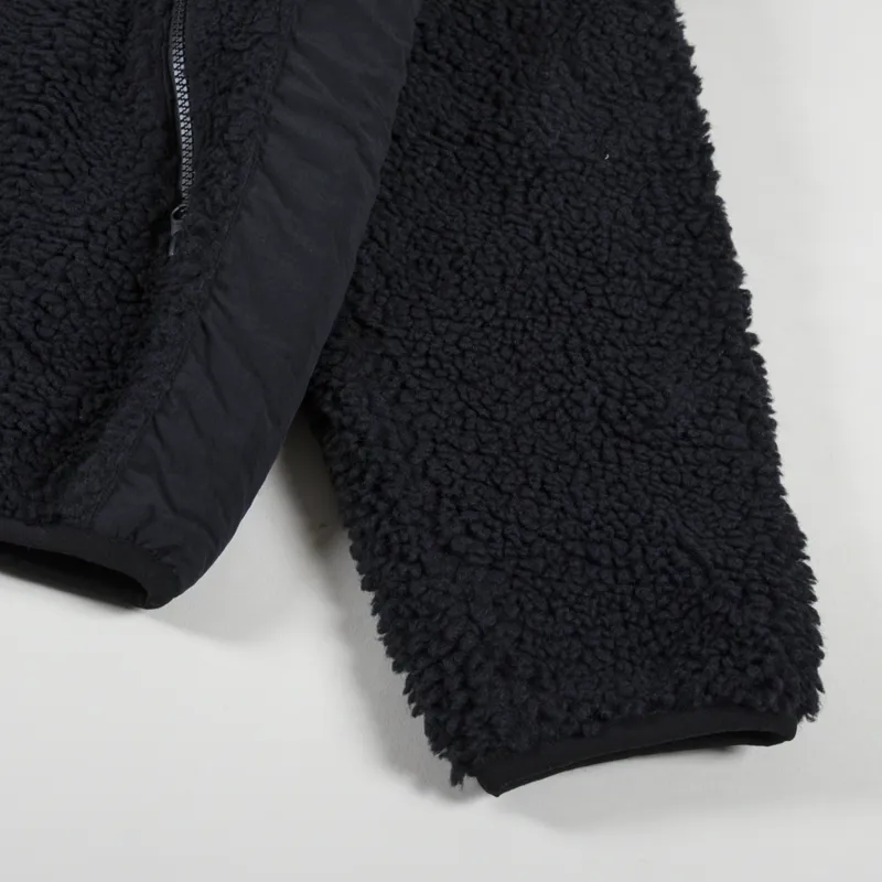 Stussy Unisex Winter Sherpa Paneled Hooded Jacket Coat Black