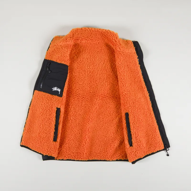 Stussy Sherpa Reversible Vest Tangerine-2