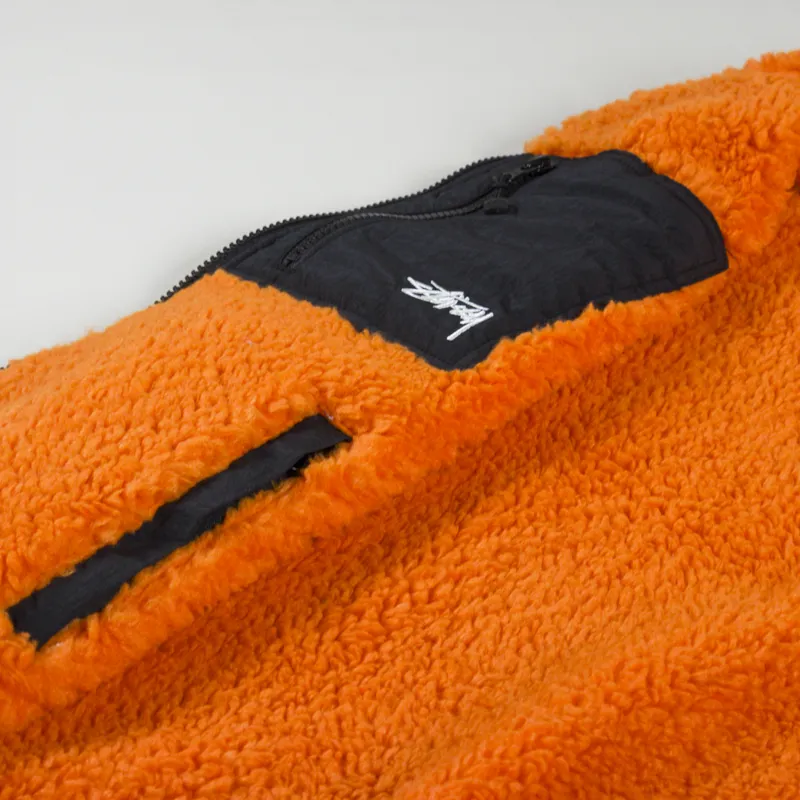 Stussy Sherpa Reversible Vest Tangerine-3