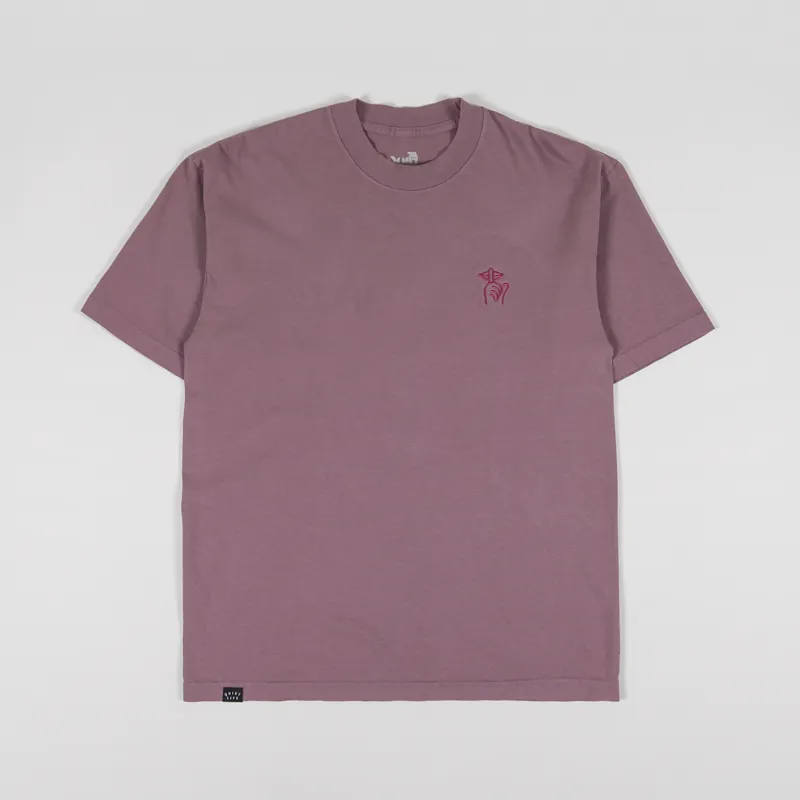 The Quiet Life Shh Embroidery T Shirt Mauve