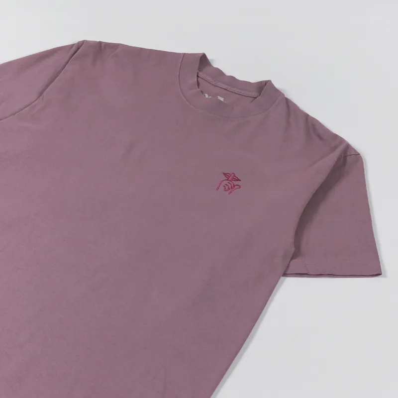 The Quiet Life Shh Embroidery T Shirt Mauve-2