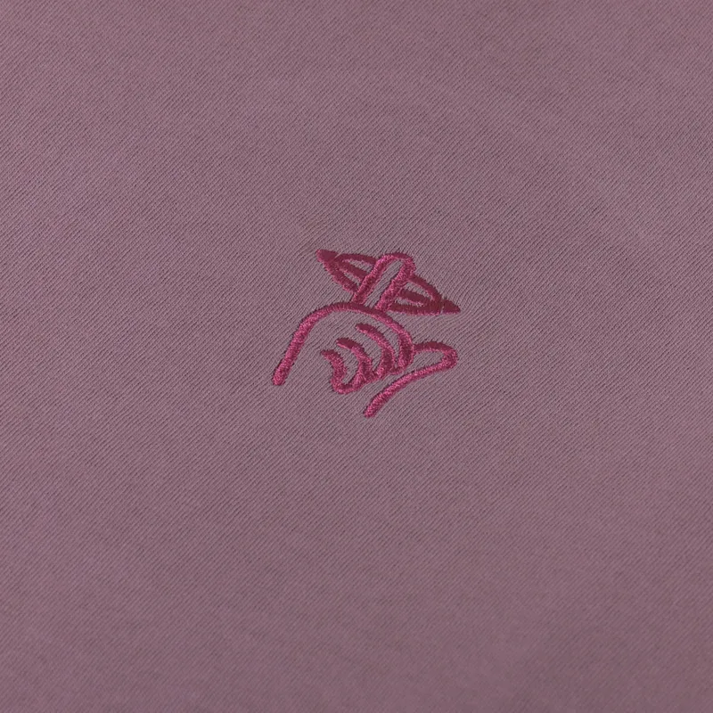 The Quiet Life Shh Embroidery T Shirt Mauve-1