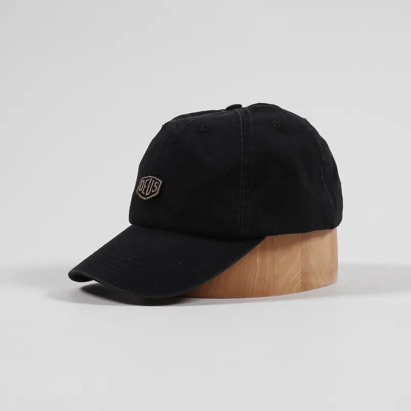 キャップ DEUS EX MACHINA Shield Luxe Baseball Cap DMP257172 BLACK Hats | Deus Ex Machina | Shield Standard Dad Cap Black