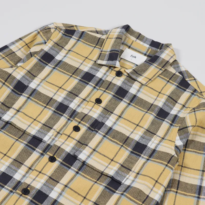 Folk Shirt Jacket Gold Multicheck-2