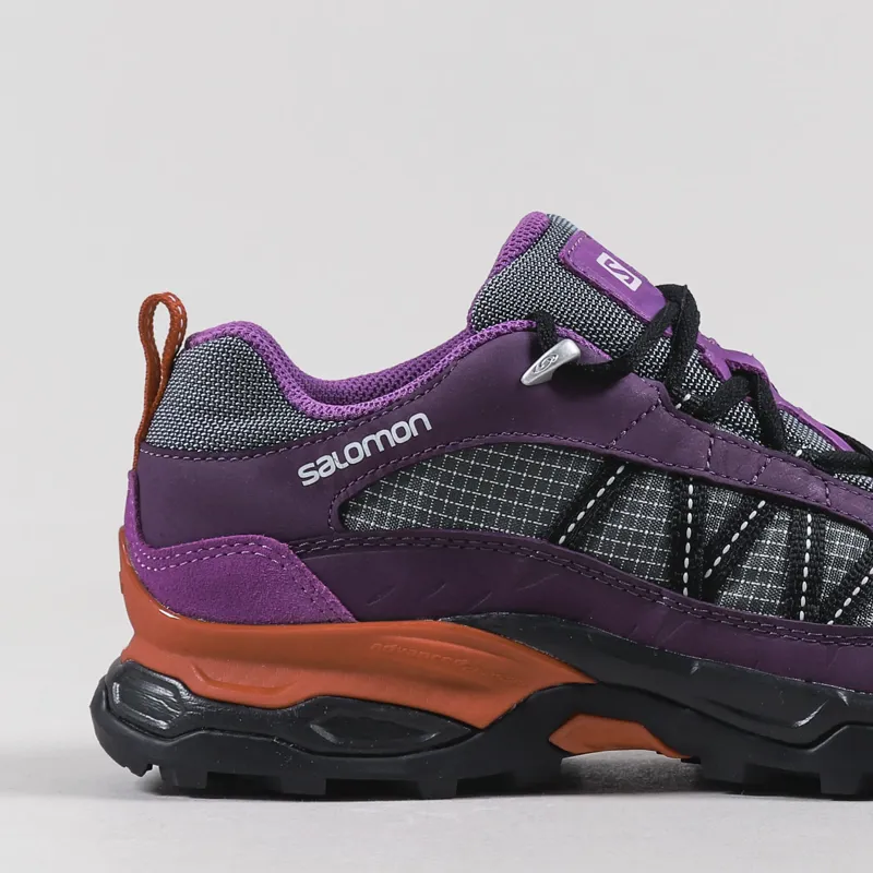 Salomon Shelter Low Leather Shoes Stormy Weather Grape Goji Berry-5