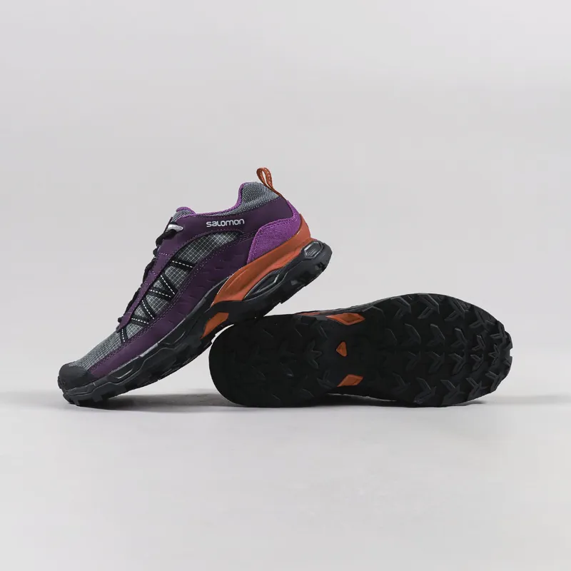 Salomon Shelter Low Leather Shoes Stormy Weather Grape Goji Berry-1