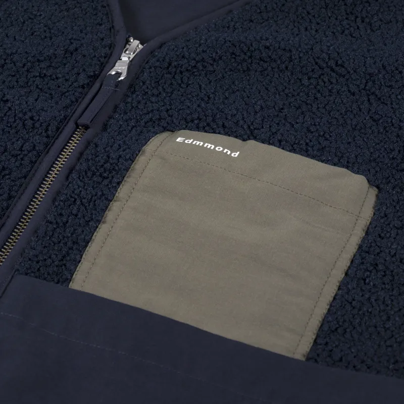 Edmmond Studios Shearling Vest Navy-6