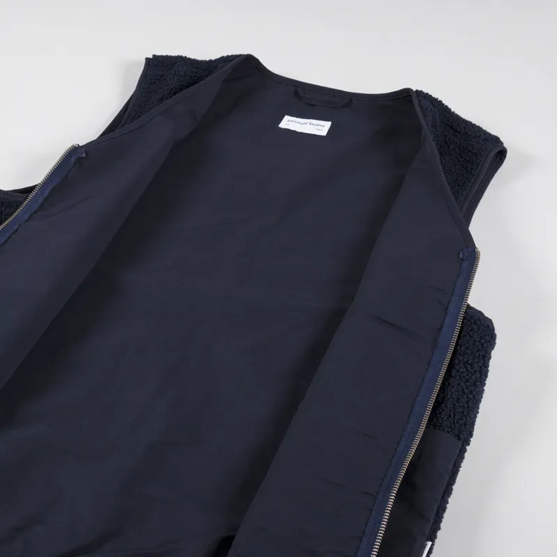 Edmmond Studios Shearling Vest Navy-4