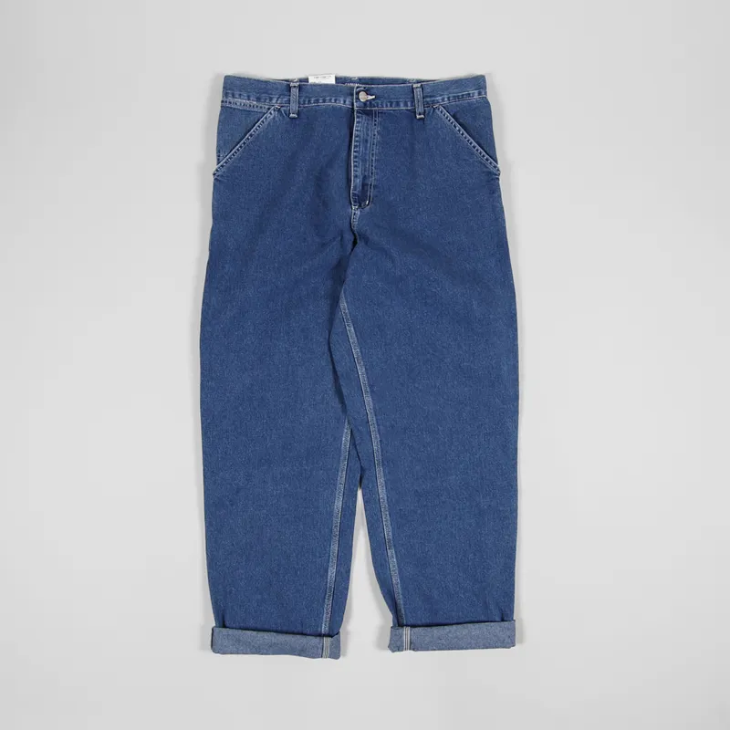 Carhartt WIP Mens Simple Pants Blue Stone Washed Denim Jeans