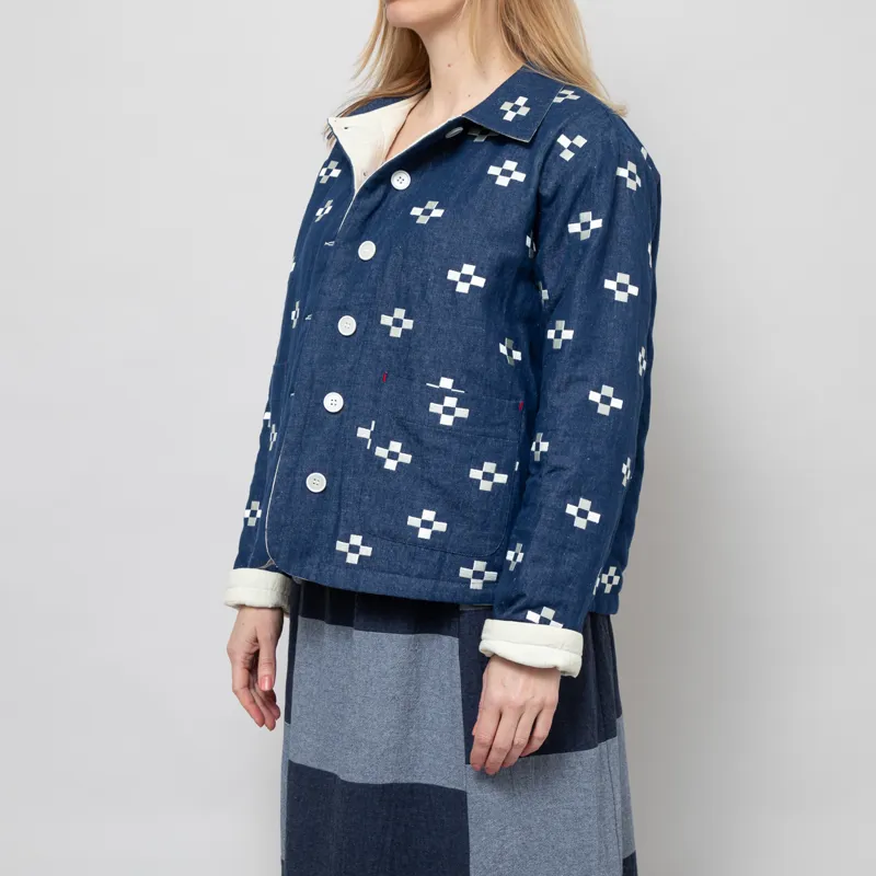 Sideline Womens Dawn Jacket Indigo Embroidered-1