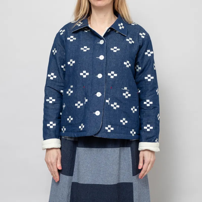 Sideline Womens Dawn Jacket Indigo Embroidered