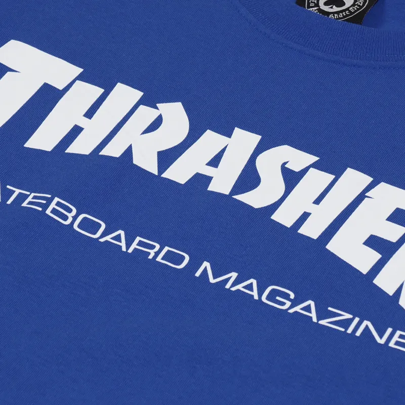 Thrasher Skateboard Magazine Logo T Shirt Royal Blue-1
