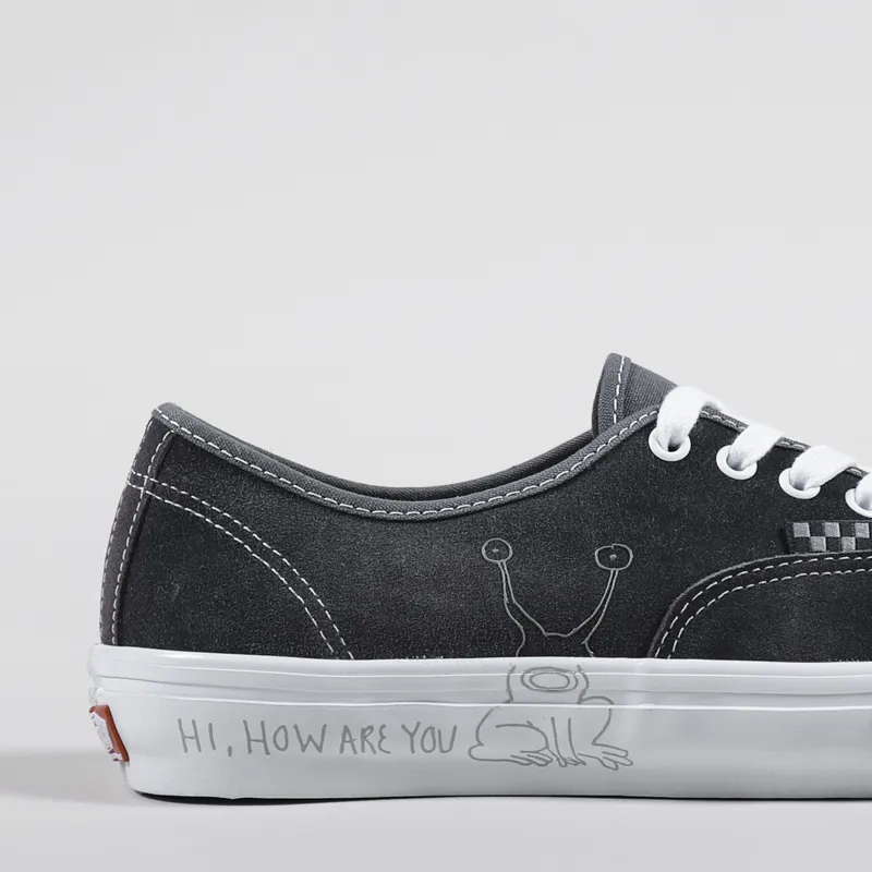 Vans x Daniel Johnston Skate Authentic Shoes Raven Washed Black
