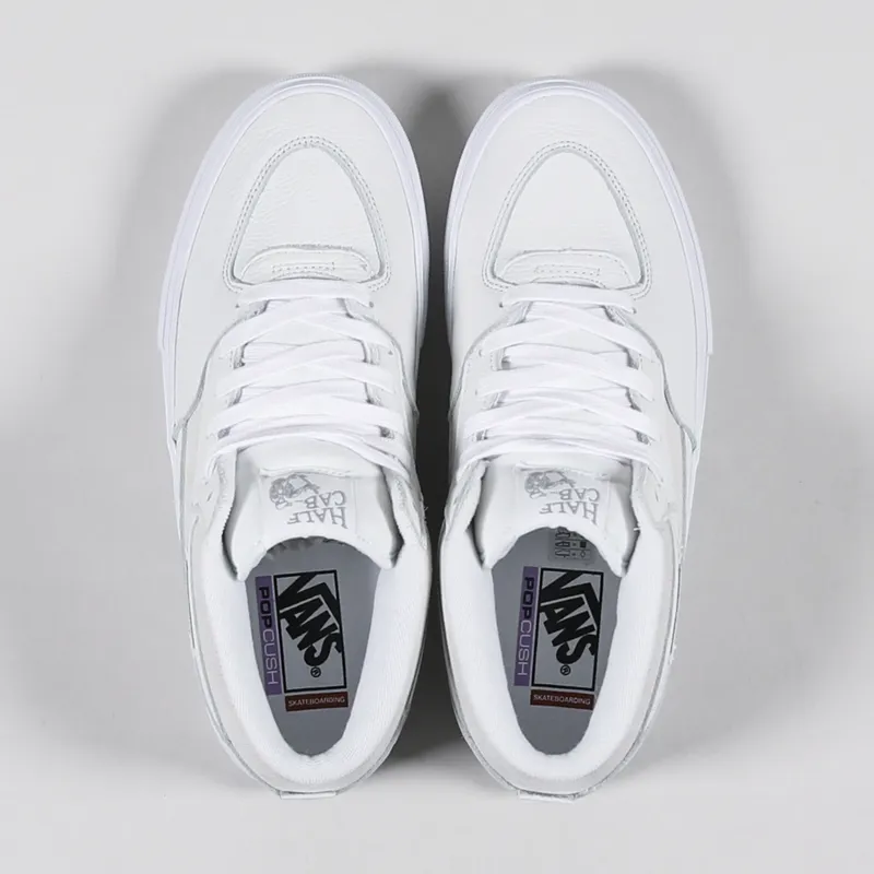 Vans half cab white leather hotsell