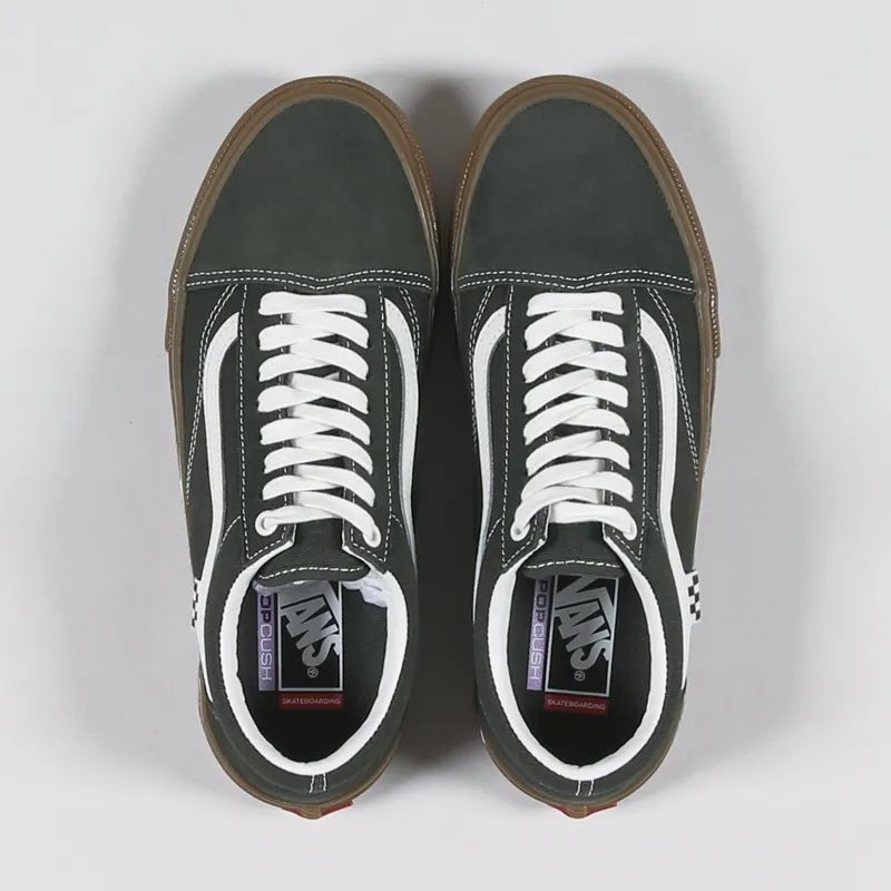 Vans Skateboarding Mens Old Skool Shoes Forest Night Gum