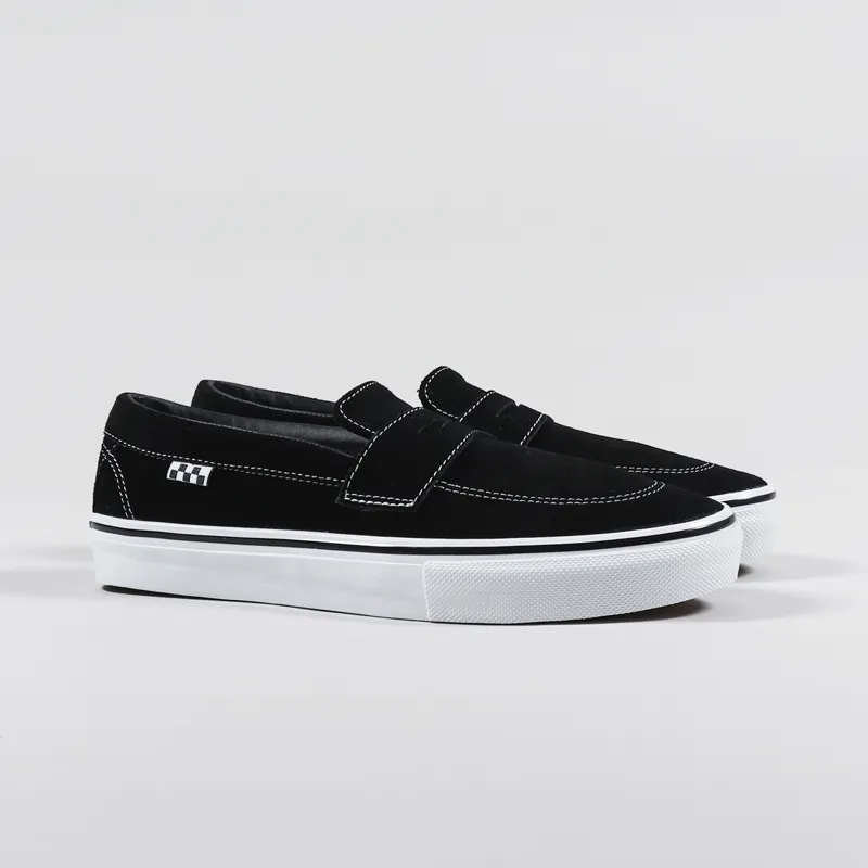 Vans Skateboarding Mens Style 53 Shoes Black White Suede Loafers