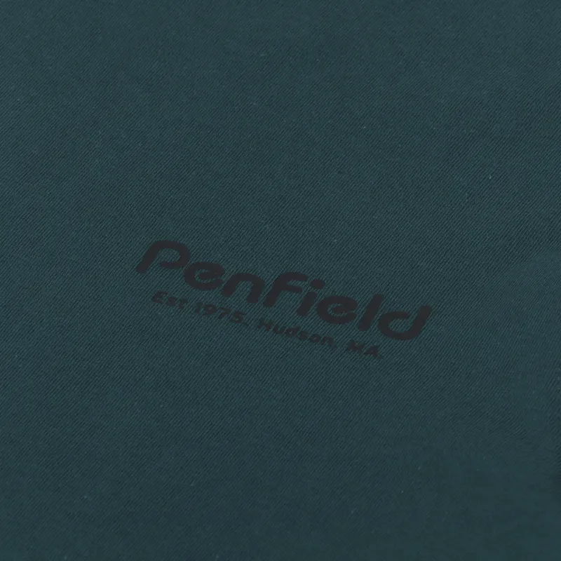 Penfield Sketch Mountain Back Graphic Long Sleeve T Shirt Deep Teal-7
