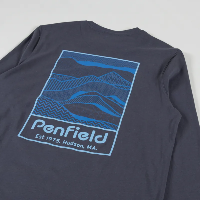 Penfield Sketch Mountain Back Graphic Long Sleeve T Shirt Ebony-2