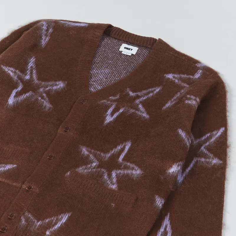 Obey Slint Cardigan Sepia Multi-3