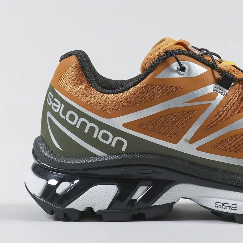 Salomon x And Wander XT-6 Shoes Golden Oak Olive Night Phantom