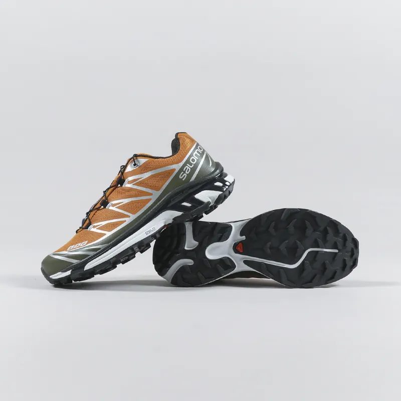 Salomon x And Wander XT-6 Shoes Golden Oak Olive Night Phantom