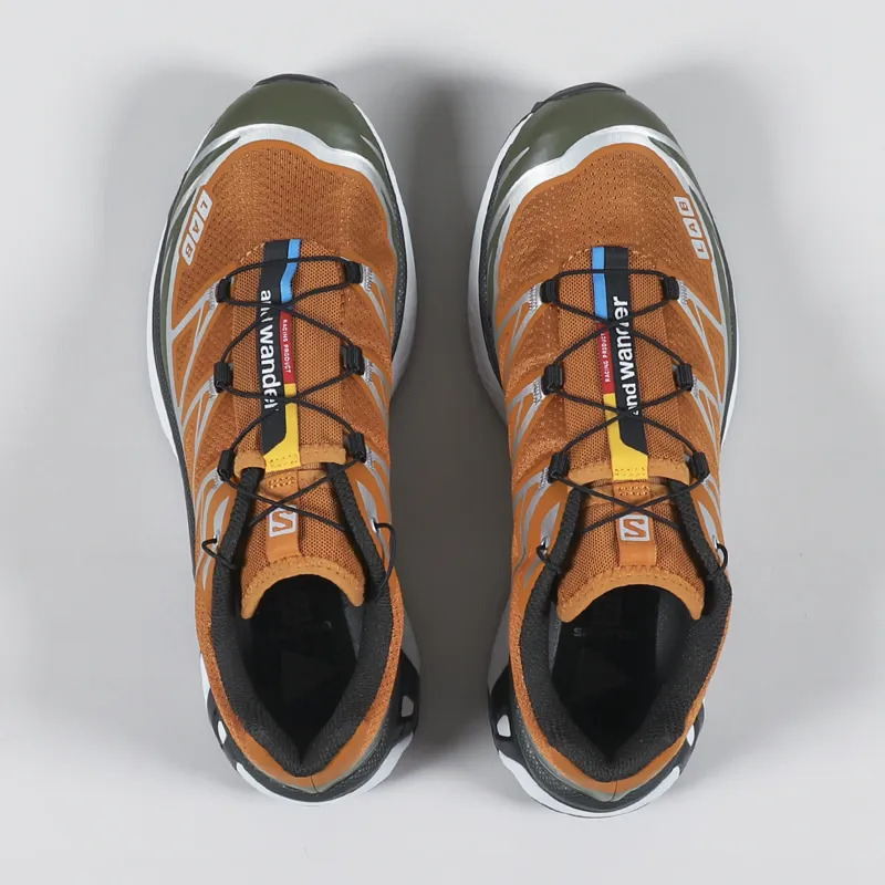 Salomon x And Wander XT-6 Shoes Golden Oak Olive Night Phantom