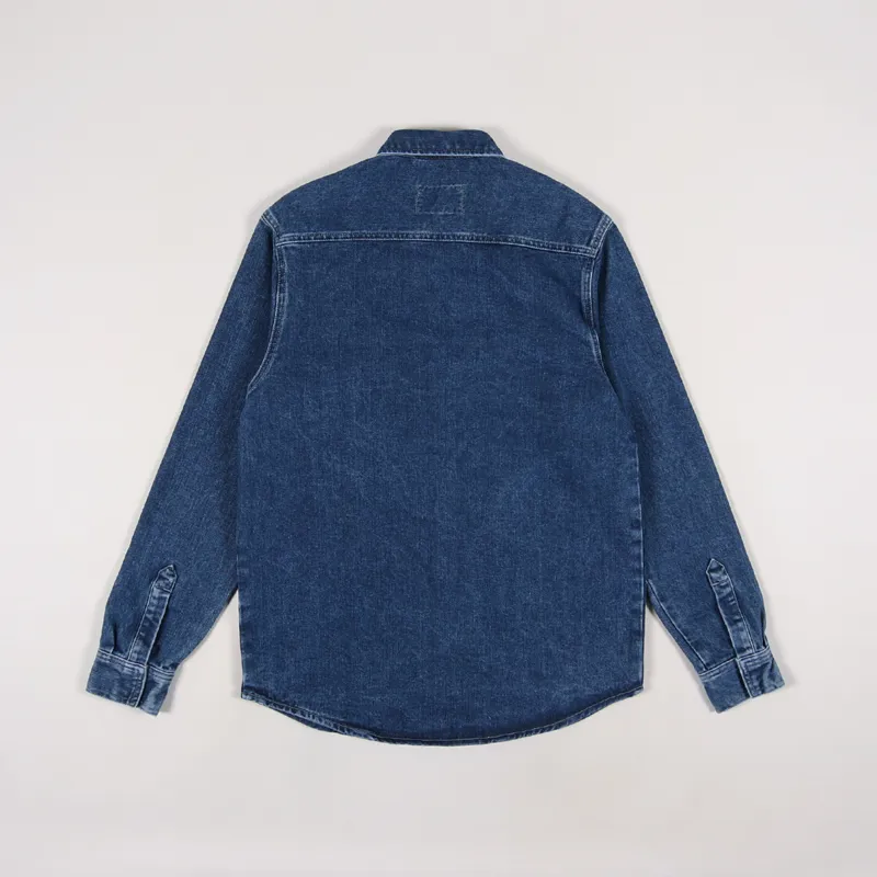 Carhartt WIP Mens LS Salinac Shirt Jac Blue Organic Denim