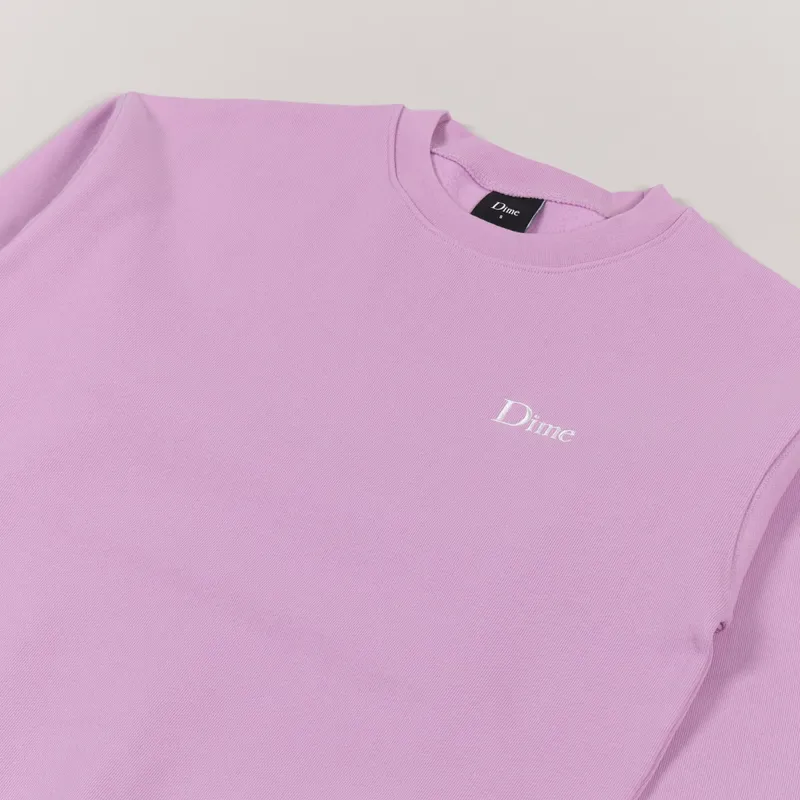 【DIME】 Classic Small Logo Crewneck / Dusty Pink Dime MTL Mens Classic Small Logo Crew Neck Sweatshirt Light Pink