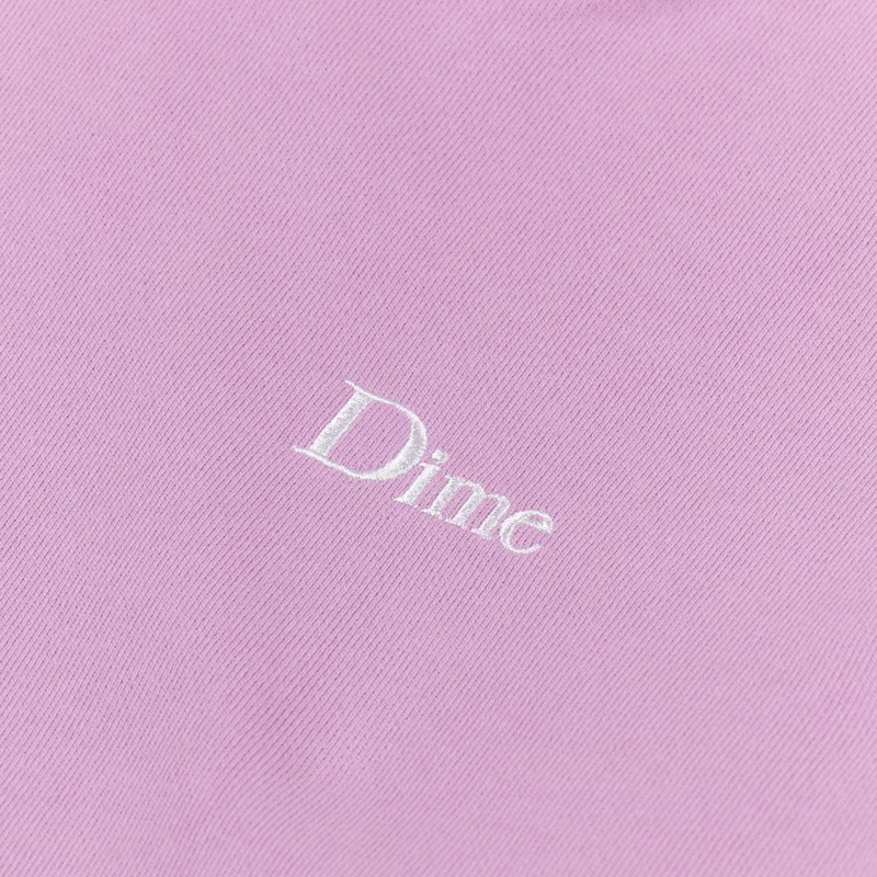 Dime MTL Mens Classic Small Logo Pullover Hoodie Light Pink
