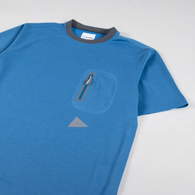 And Wander Seamless T Shirt Blue-2
