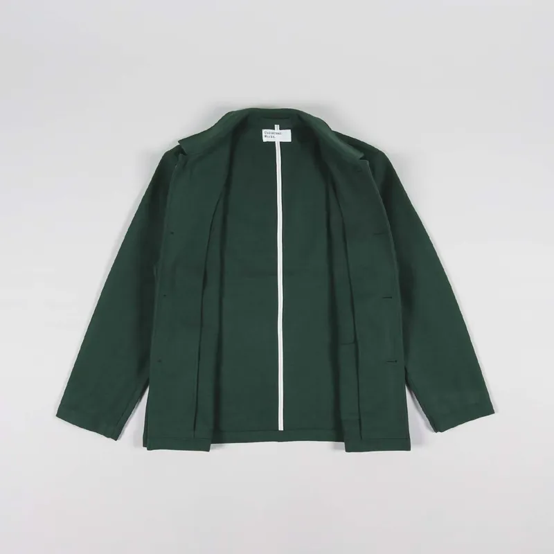 Universal Works Simple Bakers Jacket Forest Green Melton-1