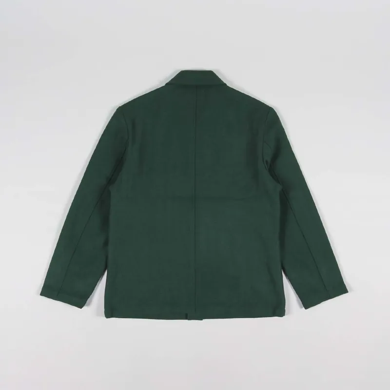 Universal Works Simple Bakers Jacket Forest Green Melton-2