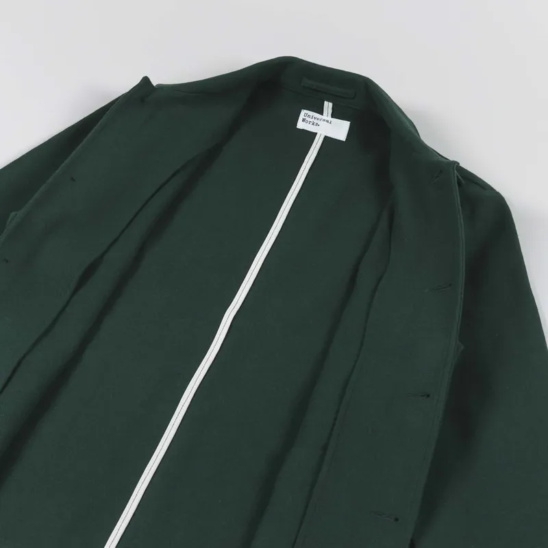 Universal Works Simple Bakers Jacket Forest Green Melton-4