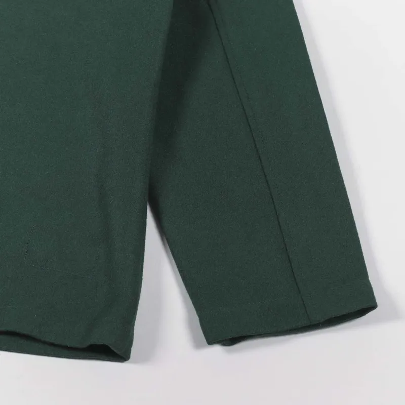 Universal Works Simple Bakers Jacket Forest Green Melton-9