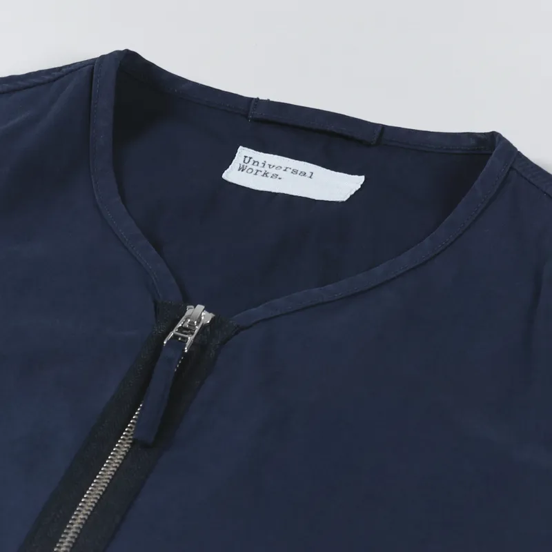 Universal Works Military Liner Jacket Navy Summer Canvas-6