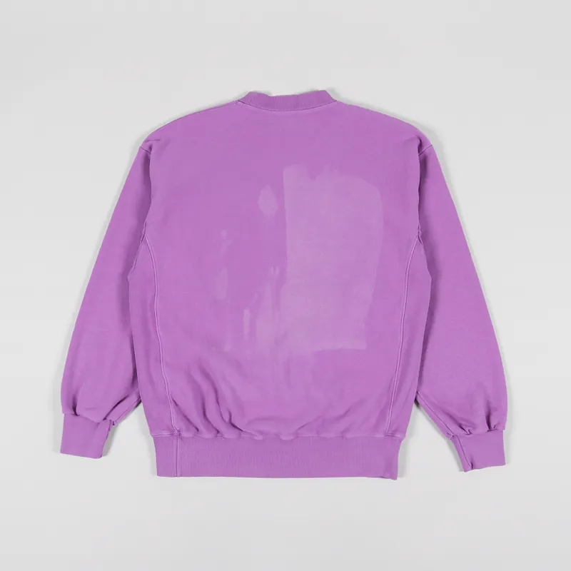 Aries Sunbleached Cross Grain Temple Sweatshirt Iris-1