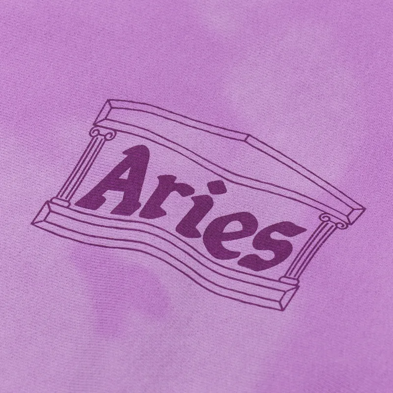 Aries Sunbleached Cross Grain Temple Sweatshirt Iris-4