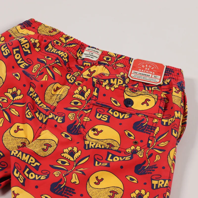 Deus Ex Machina Sandbar Tramp Mesh Short Red Molten-3